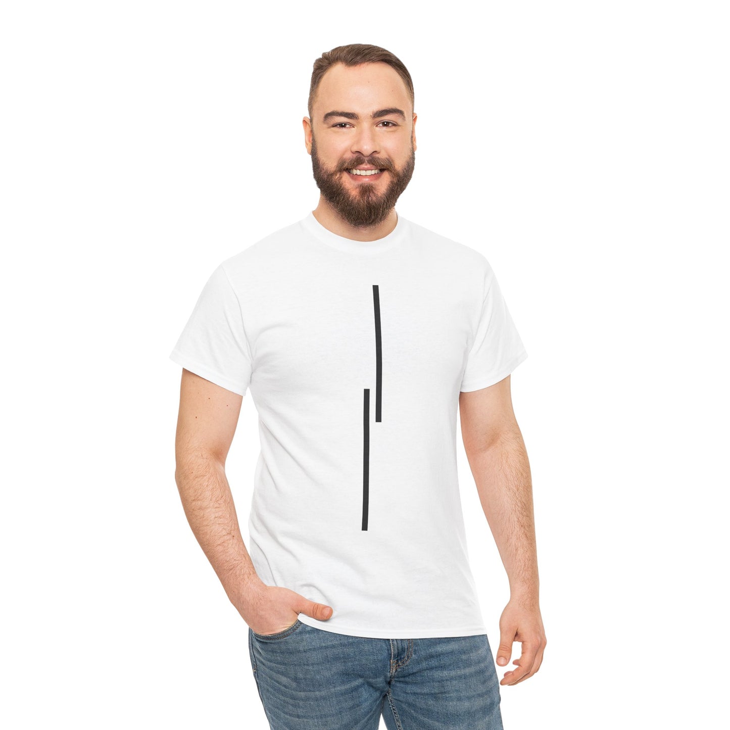 Minimalist Vertical Lines Unisex T‑Shirt — Modern Graphic Tee