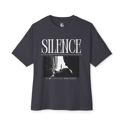Silence Tee — Minimalist Black Graphic T-Shirt with 'SILENCE' Typography