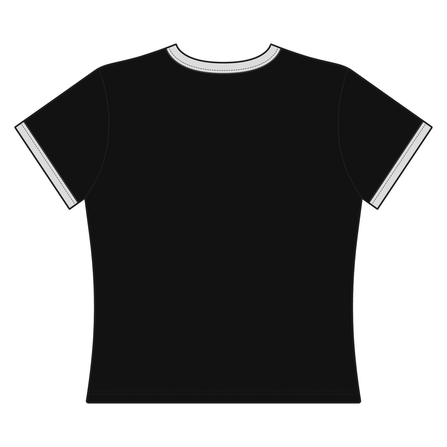 Skull Ringer Top — "Death Skull" Retro Goth Graphic Shirt