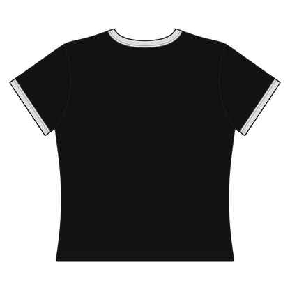 Skull Ringer Top — "Death Skull" Retro Goth Graphic Shirt
