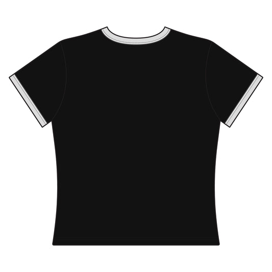 Skull Ringer Top — "Death Skull" Retro Goth Graphic Shirt