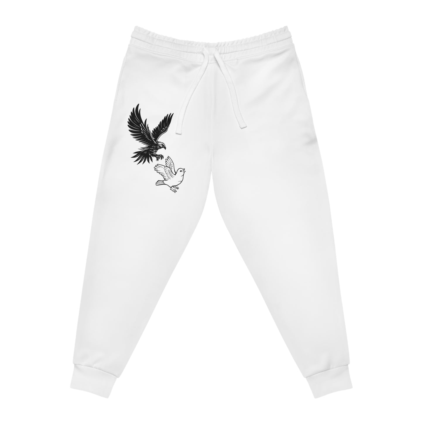 Eagle and Dove Athletic Joggers — Minimal Black/White Graphic Sweatpants