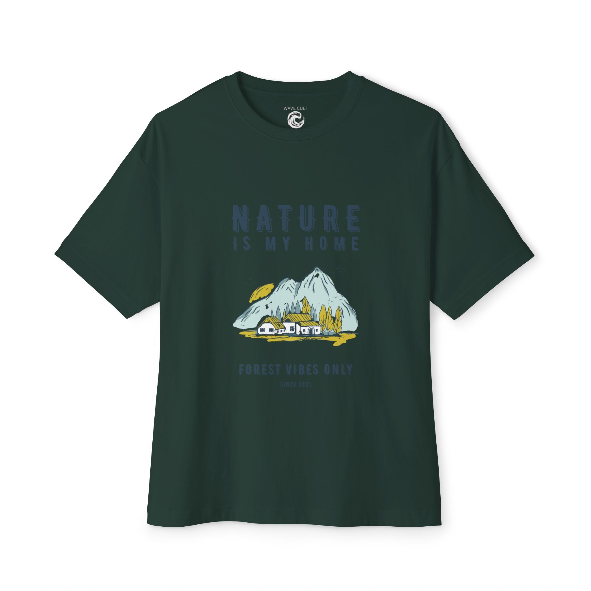 Hiking tshirt - Nature Is My Home T‑Shirt. Mountain Cabin Forest Vibes