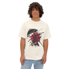 Graphic Tee — Red Samurai Sun Abstract Design