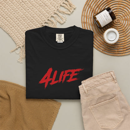 4LIFE Graphic T-Shirt — 'Evolution' Red Script & Photo-Block Streetwear Tee