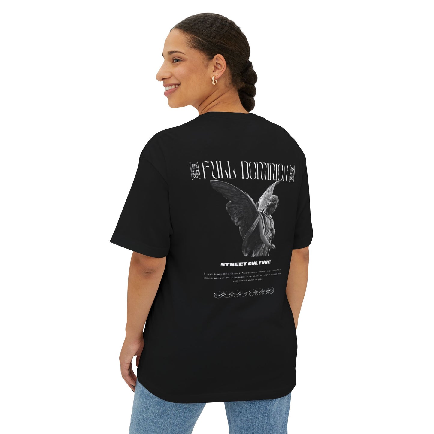 Angel Statue Graphic Tee — 'Pure Remorse' Streetwear Oversized Boxy T‑Shirt