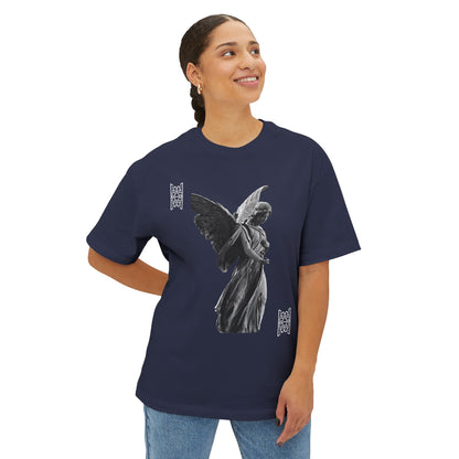 Angel Statue Graphic Tee — 'Pure Remorse' Streetwear Oversized Boxy T‑Shirt