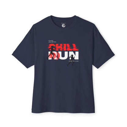 Chill Runner Tee — Minimalist Running Graphic Oversized Shirt