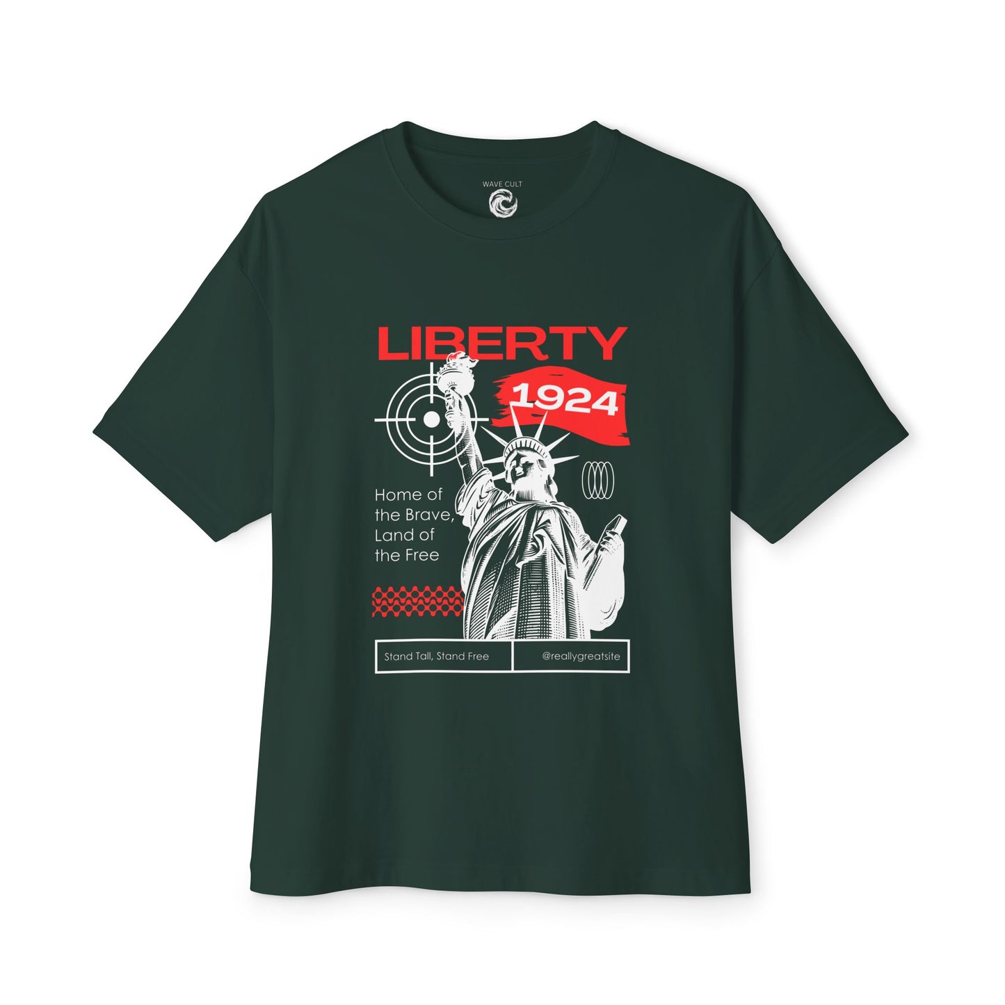 Liberty 1924 Graphic Tee - Vintage Flag Boxy T-Shirt