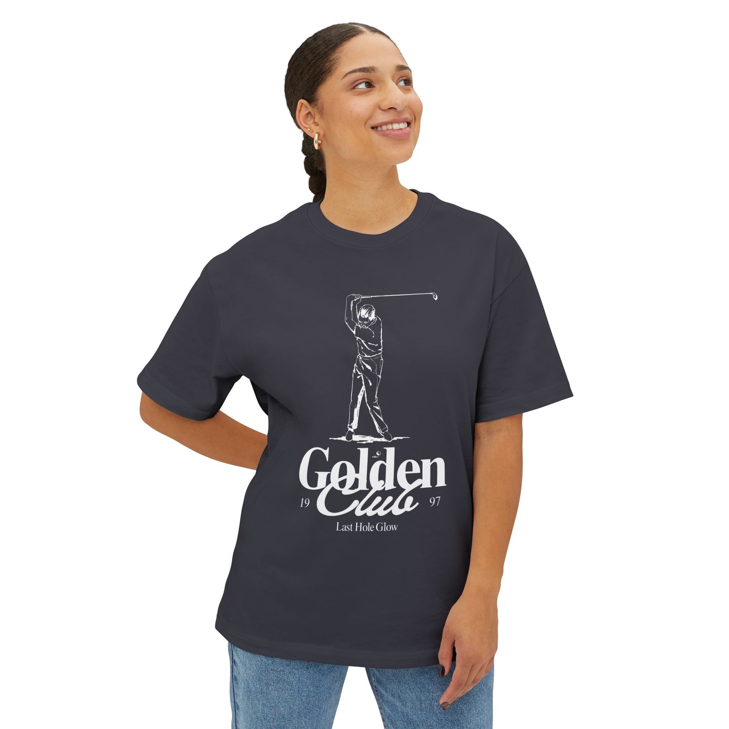 Golf Graphic Tee — "Golden Clue" Vintage Golfer T‑Shirt