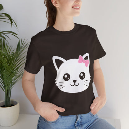 Cute Kawaii Cat Face Tee — Cute Kitty Graphic T-Shirt