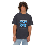 Black Tshirt Stay Raw — Urban Graphic Boxy T-Shirt