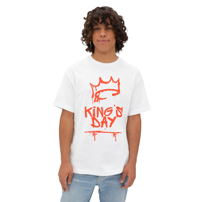 King's Day Graphic Tee — Oversized Boxy Shirt with Red Crown Design