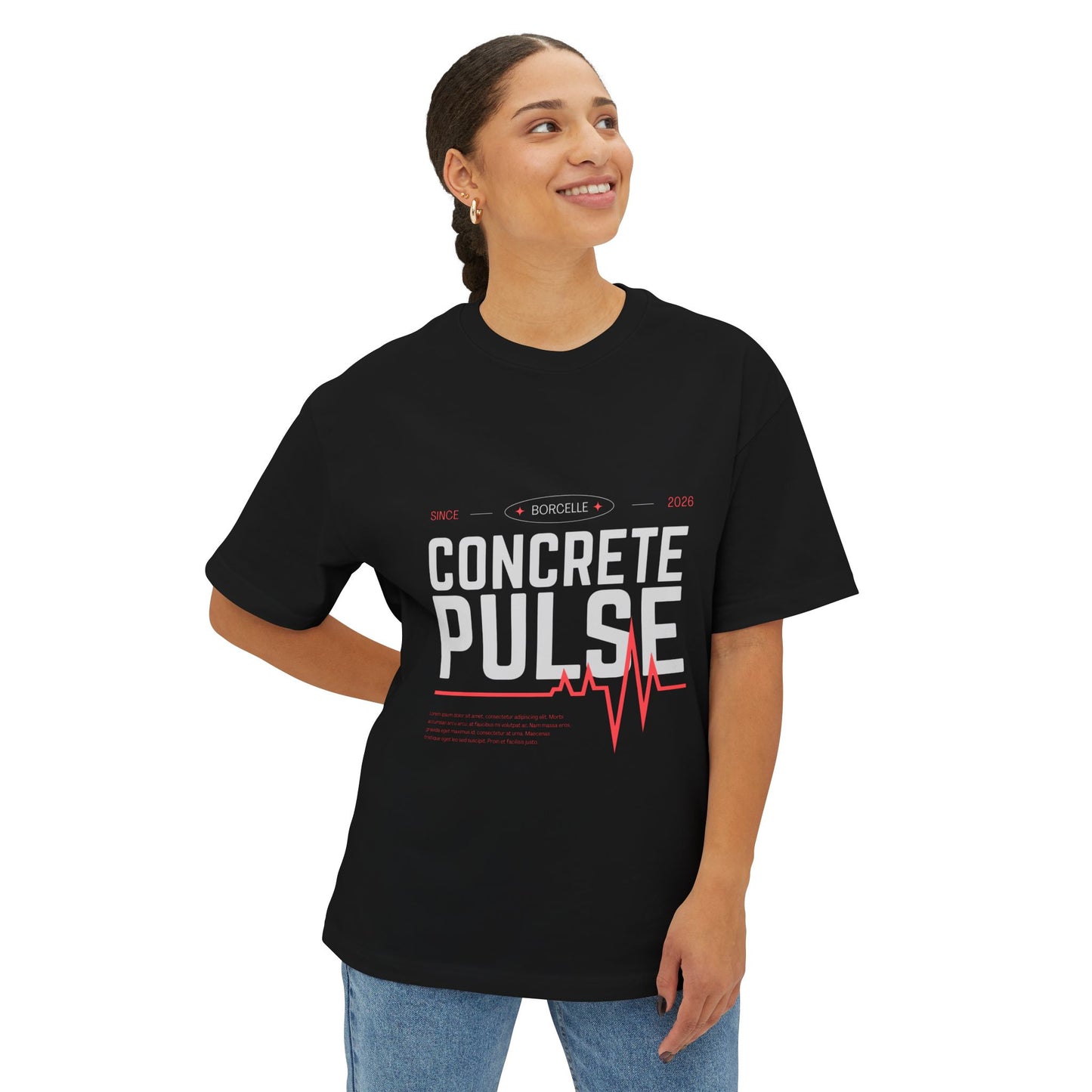 Concrete Pulse T-Shirt — Urban Construction Graphic Tee with Heartbeat Design