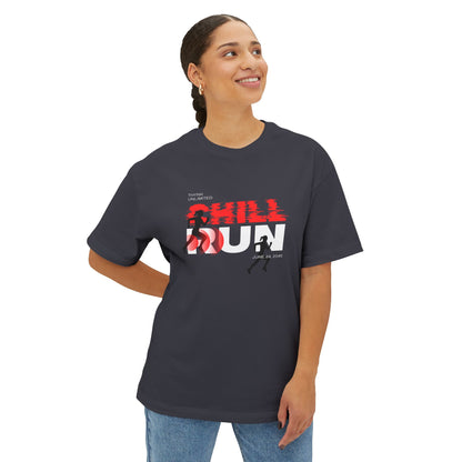 Chill Runner Tee — Minimalist Running Graphic Oversized Shirt