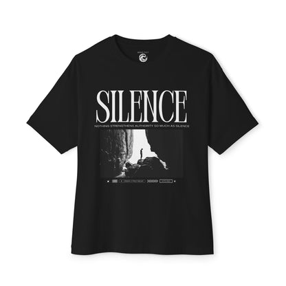 Silence Tee — Minimalist Black Graphic T-Shirt with 'SILENCE' Typography