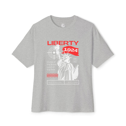 Liberty 1924 Graphic Tee - Vintage Flag Boxy T-Shirt