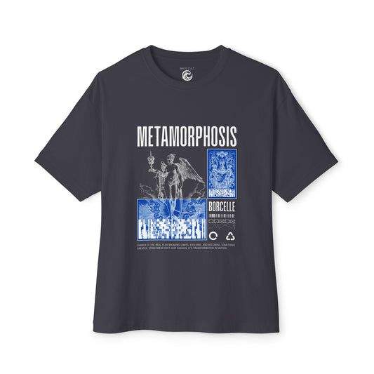 Metamorphosis Graphic Tee — Gothic Art & Blue Collage T‑Shirt