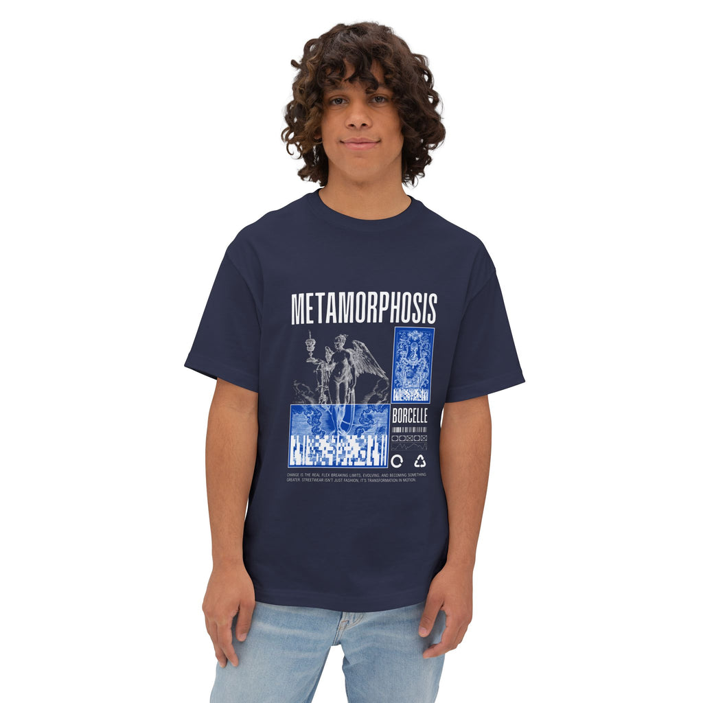 Oversize Tshirt — Gothic Art & Blue Collage T‑Shirt