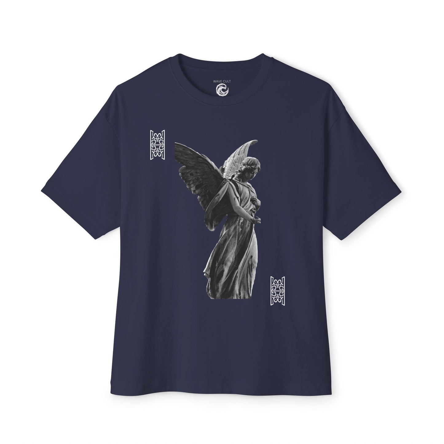 Angel Statue Graphic Tee — 'Pure Remorse' Streetwear Oversized Boxy T‑Shirt