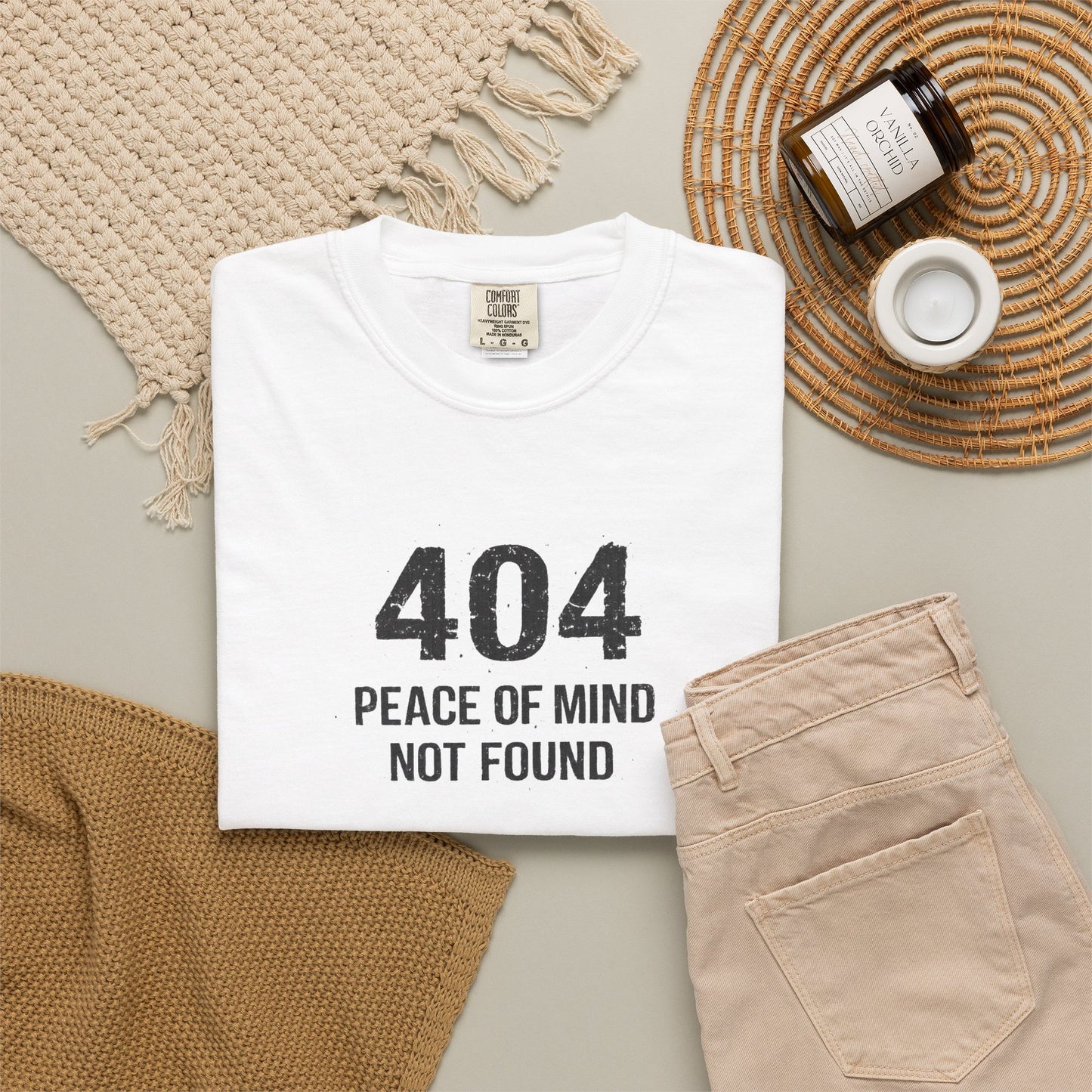 Overthinking Graphic T-Shirt — 404 “Peace of Mind Not Found” Mental Health Tee