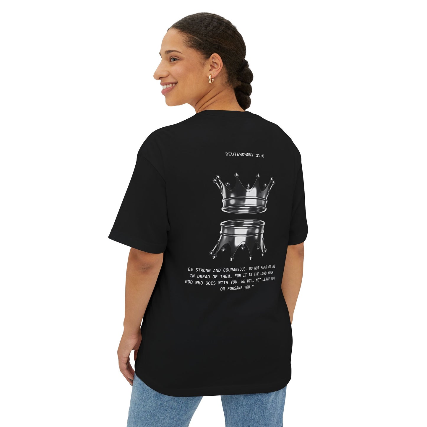 Crown Reflection Tee — Psalm 27:1 Inspirational Oversized T-Shirt