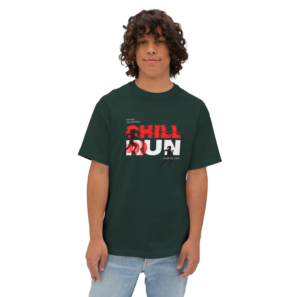 Chill Runner Tee — Minimalist Running Graphic Oversized Shirt