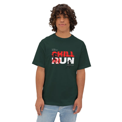 Chill Runner Tee — Minimalist Running Graphic Oversized Shirt
