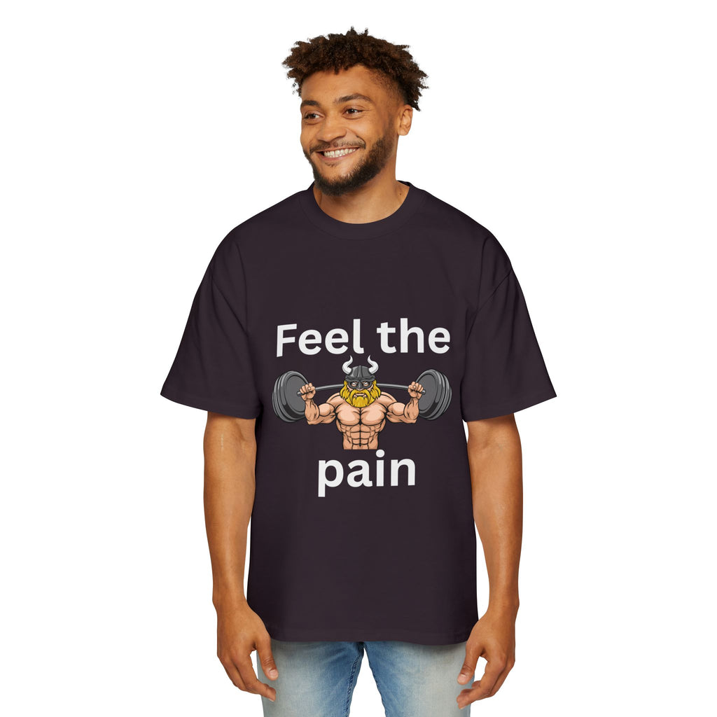Feel the Pain Gym T‑Shirt — Heavy Oversized Workout Tee for Weightlifters