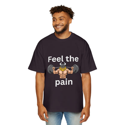 Feel the Pain Gym T‑Shirt — Heavy Oversized Workout Tee for Weightlifters