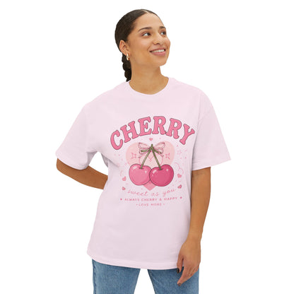 Cherry Graphic Tee — Cute Pink Cherry Vintage Style Shirt