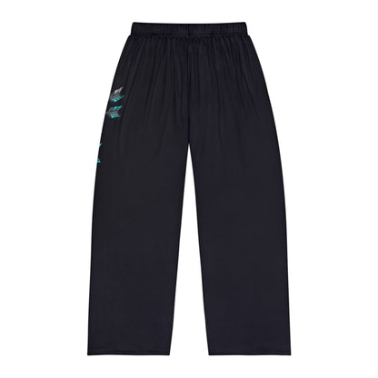 Men's Pajama Pants — Teal Dragon Smoke Graphic Lounge Pants