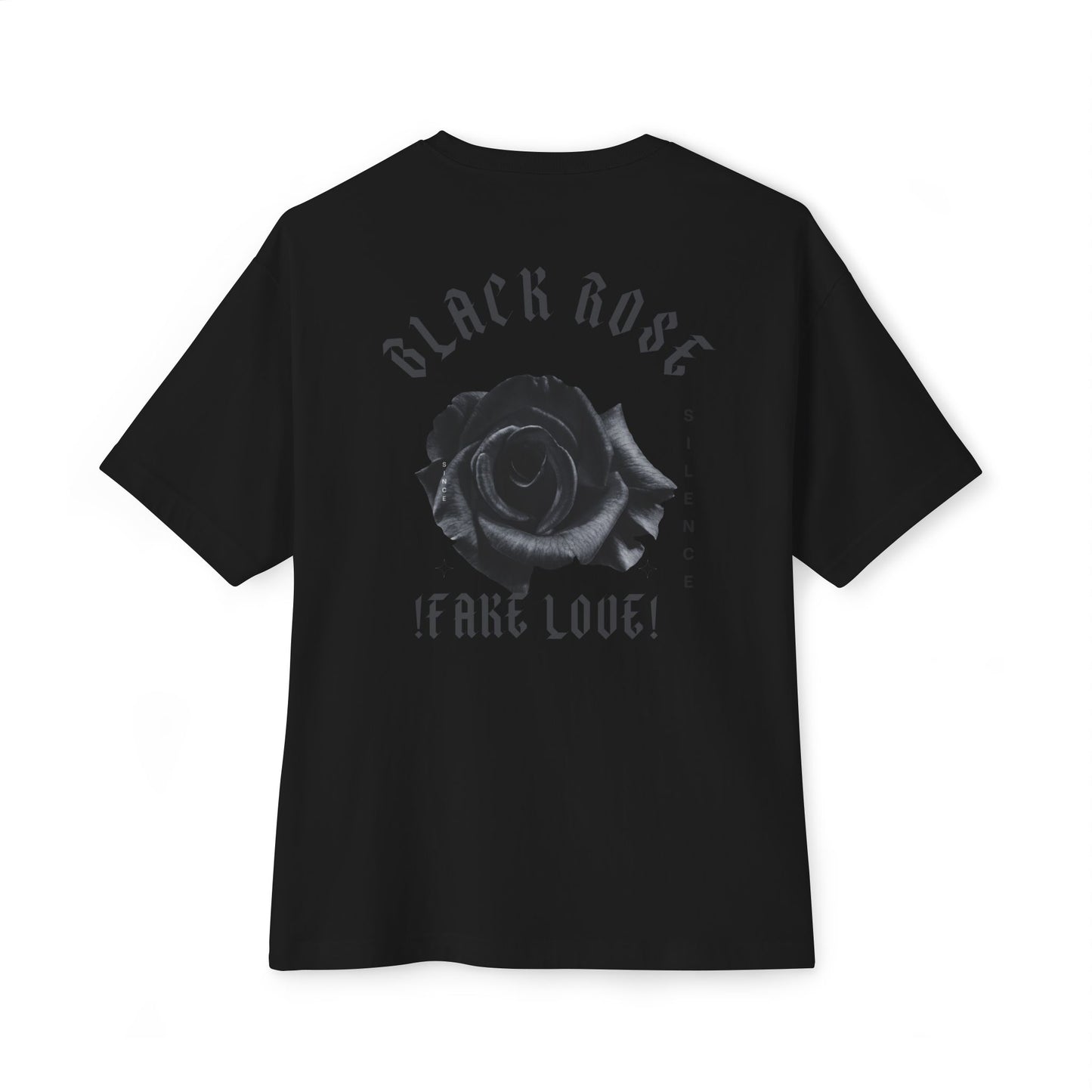 Black Rose Graphic Tee — 'Black Rose' Gothic Floral Oversized T-Shirt