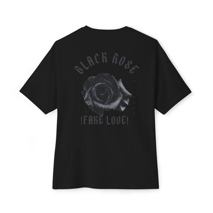 Black Rose Graphic Tee — 'Black Rose' Gothic Floral Oversized T-Shirt