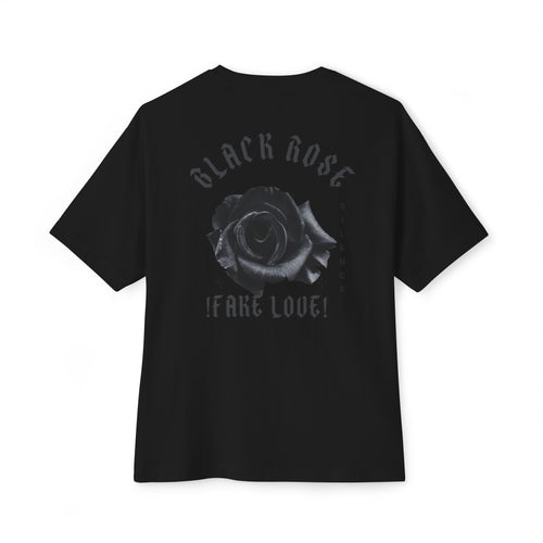 Black Rose Graphic Tee — 'Black Rose' Gothic Floral Oversized T-Shirt