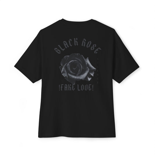 Black Rose Graphic Tee — 'Black Rose' Gothic Floral Oversized T-Shirt