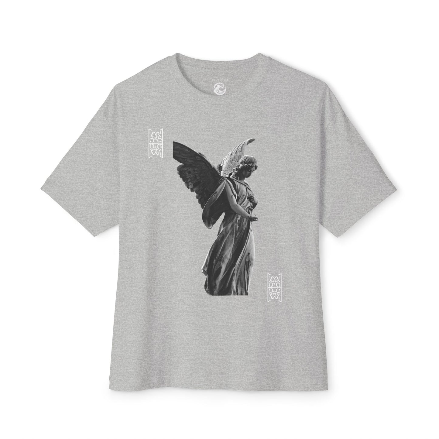 Angel Statue Graphic Tee — 'Pure Remorse' Streetwear Oversized Boxy T‑Shirt