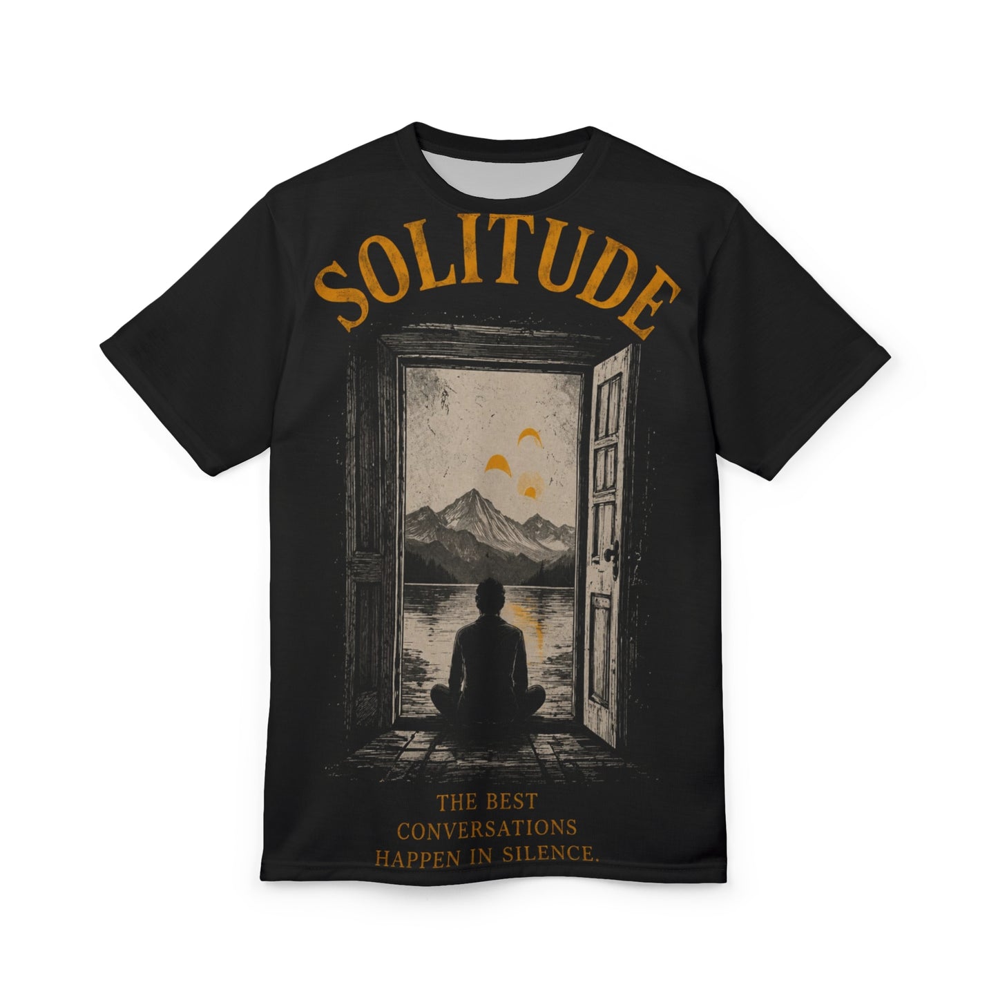 Solitude Scenic Tee — "The Best Conversations Happen in Silence"