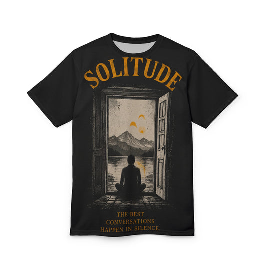 Solitude Scenic Tee — "The Best Conversations Happen in Silence"