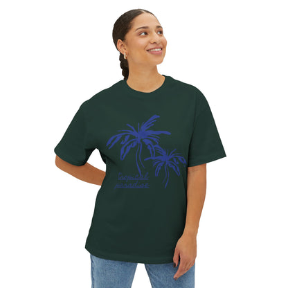 Tropical Paradise Boxy Tee — Palm Tree Oversized Graphic T-Shirt