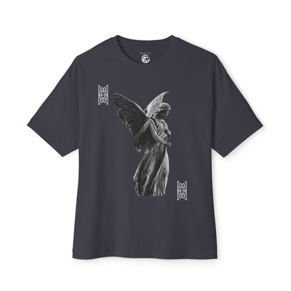 Angel Statue Graphic Tee — 'Pure Remorse' Streetwear Oversized Boxy T‑Shirt