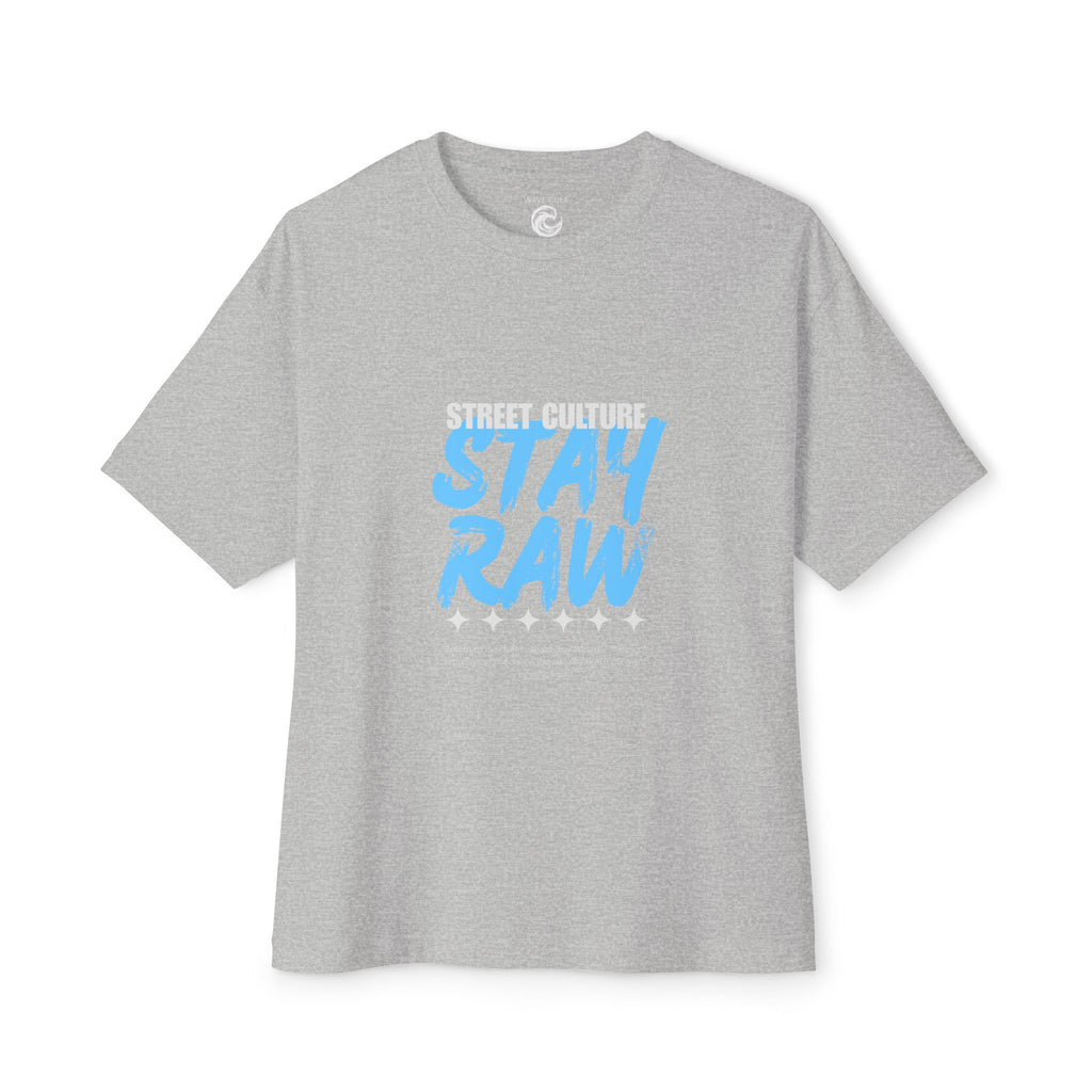 Black Tshirt Stay Raw — Urban Graphic Boxy T-Shirt