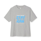 Black Tshirt Stay Raw — Urban Graphic Boxy T-Shirt