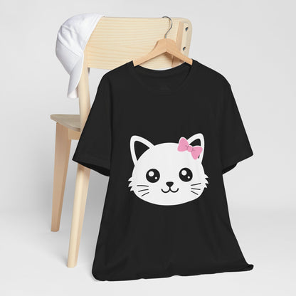 Cute Kawaii Cat Face Tee — Cute Kitty Graphic T-Shirt