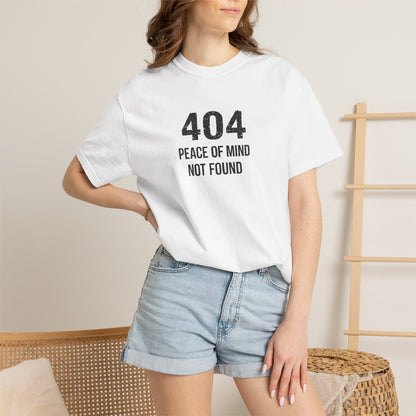 Overthinking Graphic T-Shirt — 404 “Peace of Mind Not Found” Mental Health Tee