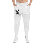Eagle and Dove Athletic Joggers — Minimal Black/White Graphic Sweatpants