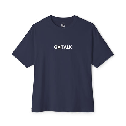 G•TALK Minimal Logo Tee — Oversized Boxy Black T-Shirt